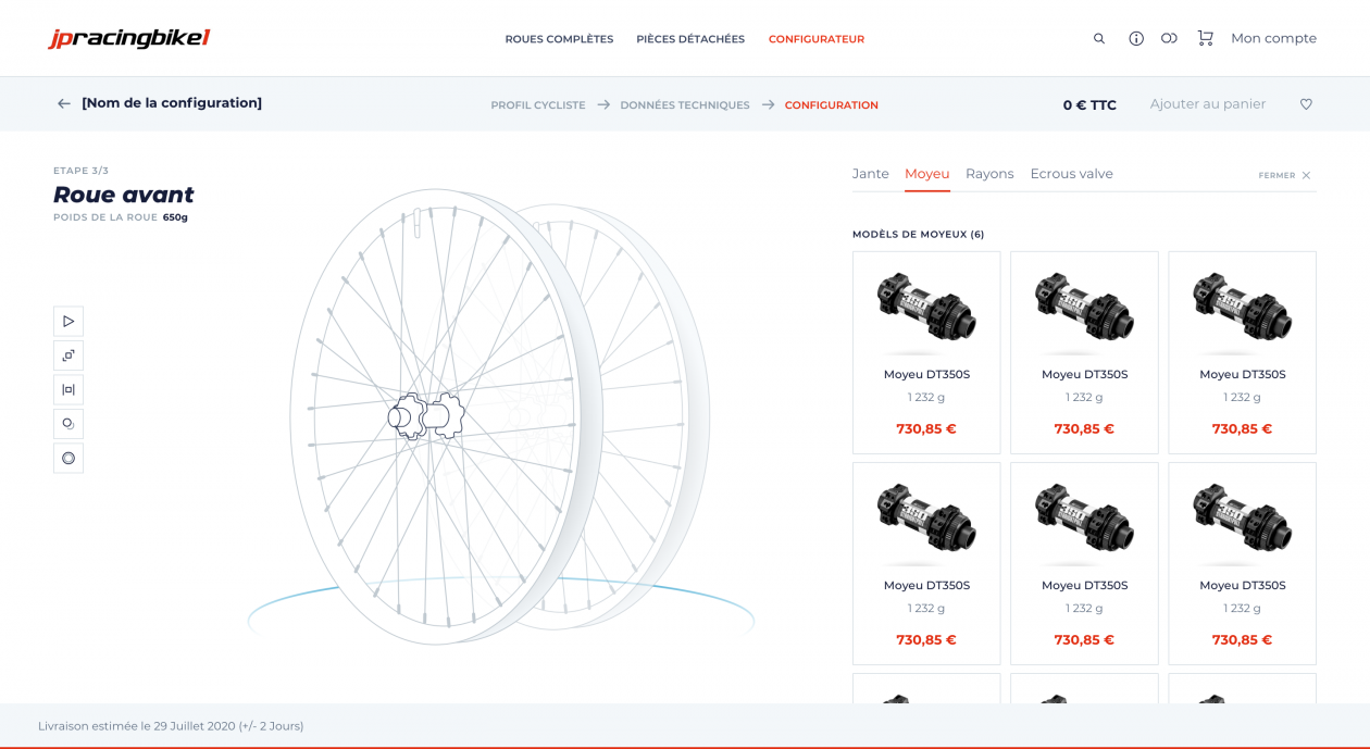 JPracing - Configurateur Selection de produits